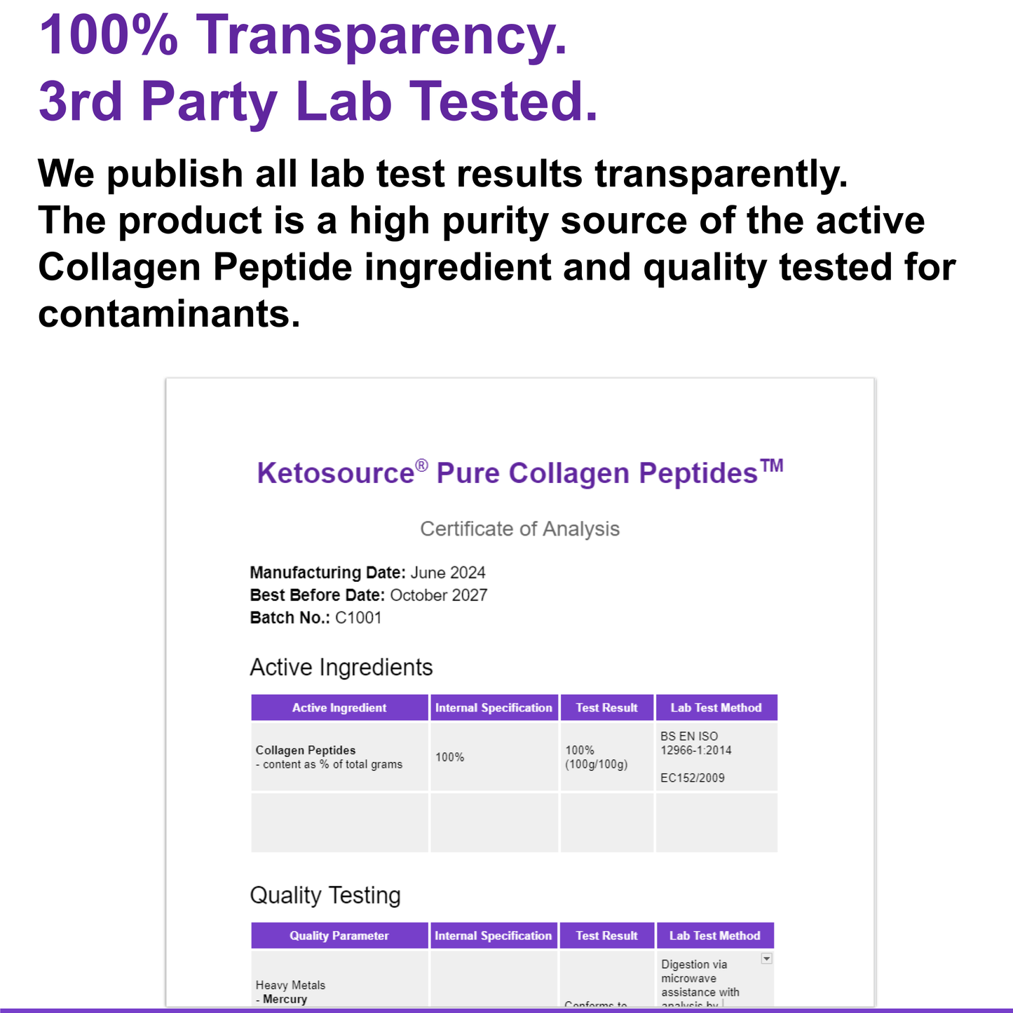 Case of 10 x Ketosource Pure Collagen Peptides