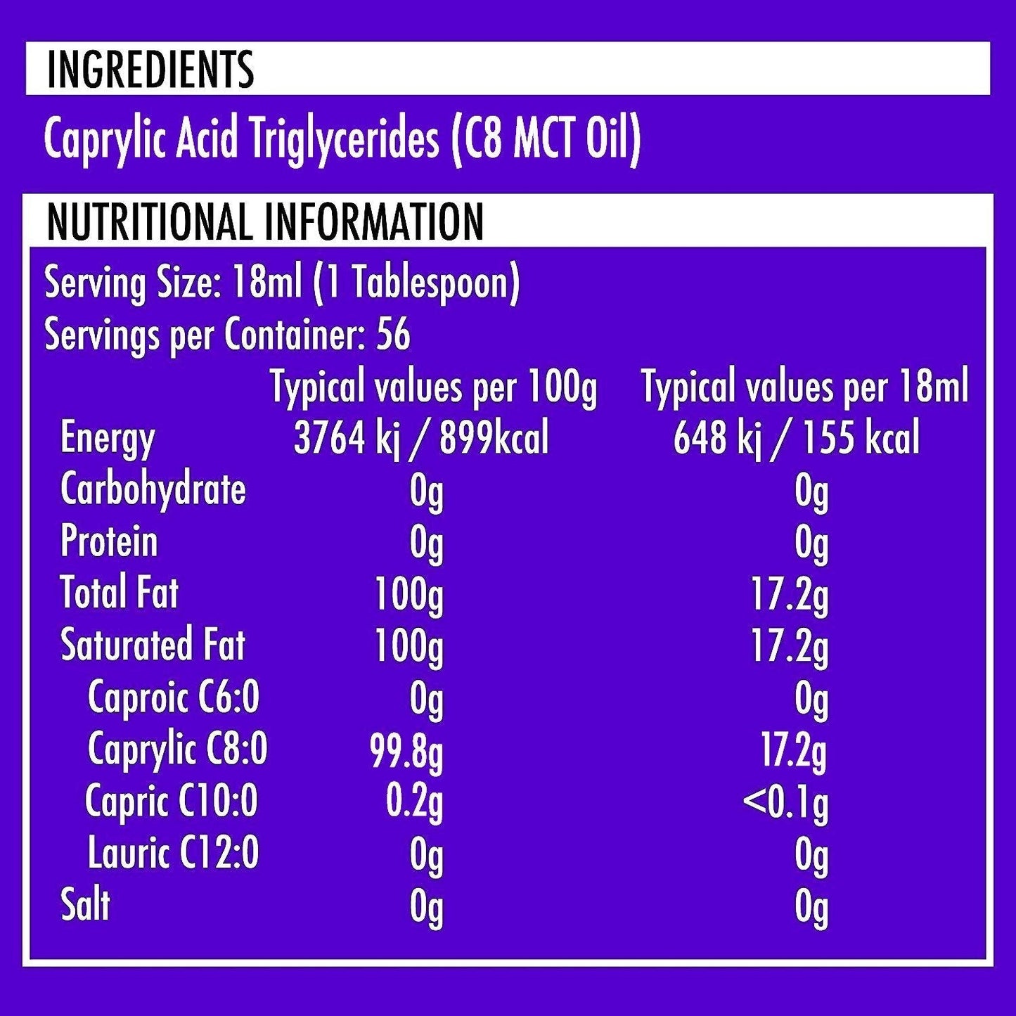 Caja de 54 x aceite puro C8 MCT | 100ml