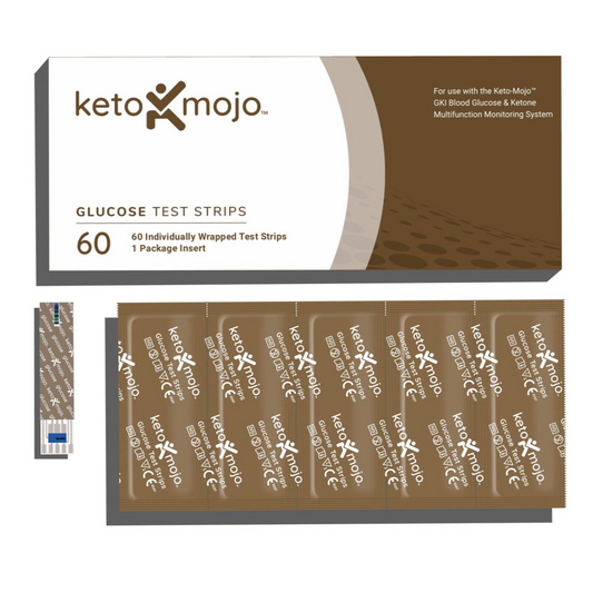 Tiras reactivas de glucosa Keto-Mojo GKI (60 tiras) solo para Keto-Mojo GKI Bluetooth (modelo europeo)