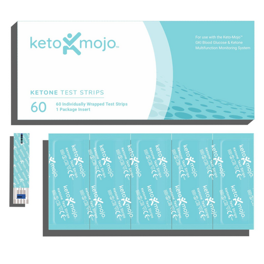 Tiras reactivas de cetonas Keto-Mojo GKI (60 tiras) solo para Keto-Mojo GKI Bluetooth (modelo europeo)