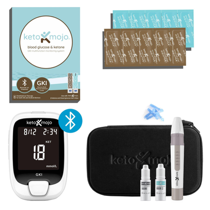 Medidor de glucosa y cetonas en sangre Keto-Mojo GKI-Bluetooth - KIT BÁSICO DE INICIO